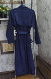 A New Day Faux Suede Trench Belted Coat Jacket 94645023 Navy Blue XS