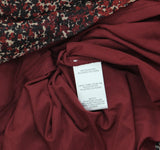 Taylor Petite Sheer Long-Sleeve Chiffon Smocked Waist Dress Red Crimson Multi 8P