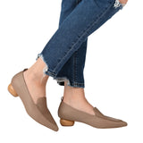 Journee Collection Womens Faux Wood Block Heel Maggs Loafers Taupe Brown 7.5M