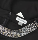 Calvin Klein Womens Embellished Short-Sleeve A Line Dress CD4M2EA5 Black 16