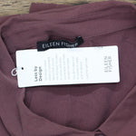 Eileen Fisher Womens Button Up Silk Shirt S2GC1-T5775M Fig Purple 1X
