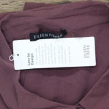 Eileen Fisher Womens Button Up Silk Shirt S2GC1-T5775M Fig Purple 1X