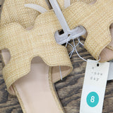 A New Day Womens Nina Raffia H-Band Slide Sandals 92244961 Beige Brown 8M