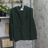 Universal Thread Womens V-Neck Hooded Shawl Sweater 94672988 Green S