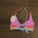 Roxy Womens Bralette Bikini Top Adjustable Swim 434002025 Purple Multi M