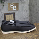 Goodfellow & Co Mens Alfred Slip On Faux Leather Sneaker Loafers Navy Blue 9