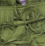 Calvin Klein Womens Drawstring Wide-Leg Pants 44B932G Dark Leaves Green S