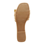 A New Day Womens Kelsey Rhinestone Buckle Slide Sandals 91637708 Tan Brown 5.5M