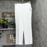Kasper Womens Stretch Crepe Pull-On Lined Trouser Pants Vanilla Ice Off White M