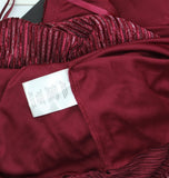 City Studio Metallic Velvet Spaghetti Strap Fit Flare Mini Dress Wine Red 7 / 8