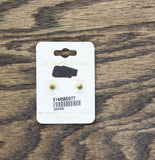 Ella Euro Womens Fashion Organic Wave Square Post Stud Earrings Gold Yellow .75"