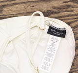 Kate Spade New York Rosette Highneck One-Piece Swimsuit Ivory Off White XS