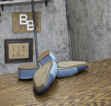 Anne Klein Womens Flat Nia Slingback Block Heels NIA01F9 Denim Blue 9.5M