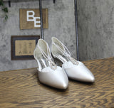 Easy Street Womens Moonlight Dress Pump Evening Heels Silver Satin Gray 8M