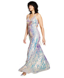 Say Yes To The Prom Back Iridescent Sequin Prom Dress Gown Pink / Multi 7 / 8