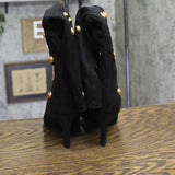 A New Day Studded Faux Suede Mid-Calf Boots 94568942 Jet Black / Gold 7.5M