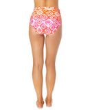 Anne Cole High Waist Foulard Tie Dye Bikini Swim Bottom Tie Dye Foulard Pink M