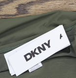 DKNY Halter V-Neck Shirred Tankini Swim Top DIMKS215 Moss Green M