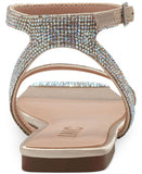 Inc International Concepts Women's Persida Flat Sandals Crystal Brown 7.5M