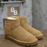Bearpaw Alyssa Suede Water-Repellent Wool-Lined Ankle Boots Hickory Brown 10M