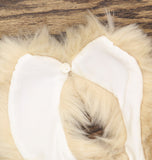 Hello Kitty Lined Dress with Faux Fur Collar and Sequin Heart Off White 2T