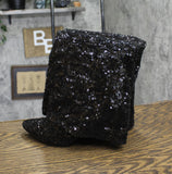 A New Day Womens Abba Sequin Foldover Tall Boots 91636693 Black 7.5M