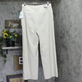 DKNY Seersucker High Rise Wide-Leg Pants UD5PS051 Beige Brown 16US