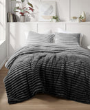 510 Design Fluffy Ribbed Plush 2-Pc. Comforter Set Gray Ombre Twin / Twin XL