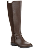 Style & Co. Womens Verityy Knee High Riding Block Heel Boots Brown Multi 6M