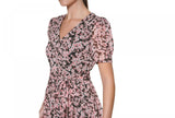 Karl Lagerfeld Paris Tie Front Floral-Print A-Line Dress LD1LH482 Black Multi 10