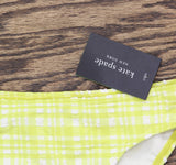 Kate Spade Plaid High Cut Bikini Bottom S9D533 Nappa Cabbage Green Muti XS