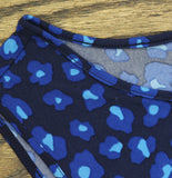 IMAN Printed Cheetah Pattern Knit Stretchy Tank Top Blue M