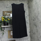 R&m Richards Sleeveless Knit Shift Dress with Necklace 2421 Navy Blue 12