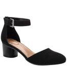Style & Co Alinaa Two Piece Stacked Heel Dress Pumps Black Microsuede 8.5M