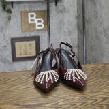 A New Day Womens Serafina Heels Rhinestone 94661788 Burgundy Red 10M