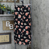 JR Bentley Womens Vintage Rayon Woven A-Line Maxi Skirt Black Floral 10