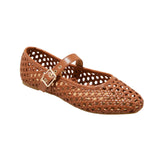 Universal Thread Womens Sylvia Woven Mary Jane Ballet Flats Cognac Brown 8M