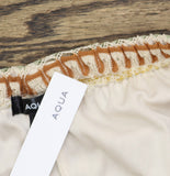 Aqua Lined Crochet Knit Shorts YCGP5912 Brown Multi S