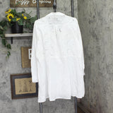 Raviya Cotton Eyelet Button-Front Cover Up Dress 76323X White 1X