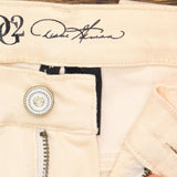 Dg2 Womens Slit Leg Floral Straight Leg Jeans Cream Off White 18WP