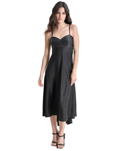 DKNY Womens Sleeveless Satin Slipdress P4GBNX19 Black 10