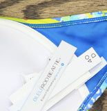 Bleu by Rod Beattie Back Convertible Bikini Swim Top White / Blue Multi 40D