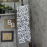 Miken Womens Animal-Print Ruched Racerback Cover Up Whitelimeade White L