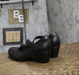 Clarks Womens Strap Block Heel Sandals Black Leather 9N