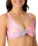 Salt + Cove Sunset Palms Tie-Front Bikini Top SC251004ST Multi Pink M