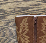 Sun + Stone Womens Norahh Moto Midshaft Booties Russet Microsuede Brown 8M