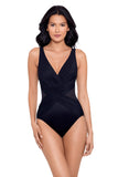 Miraclesuit Crossover Soft Cup Tummy Control One Piece Swimsuit Black 12
