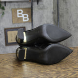 A New Day Womens Sienna Low Shaft Heeled Boots 94637418 Black / Gold 9M