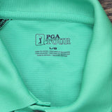 Pga Tour Mens Colorblock Golf Sport Short Sleeve Polo Shirt Green / Black L