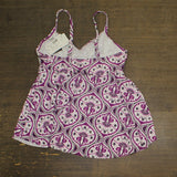 Swim Solutions Womens Tiletale V-Neck Tankini Swim Top 806834 Magenta Purple 12